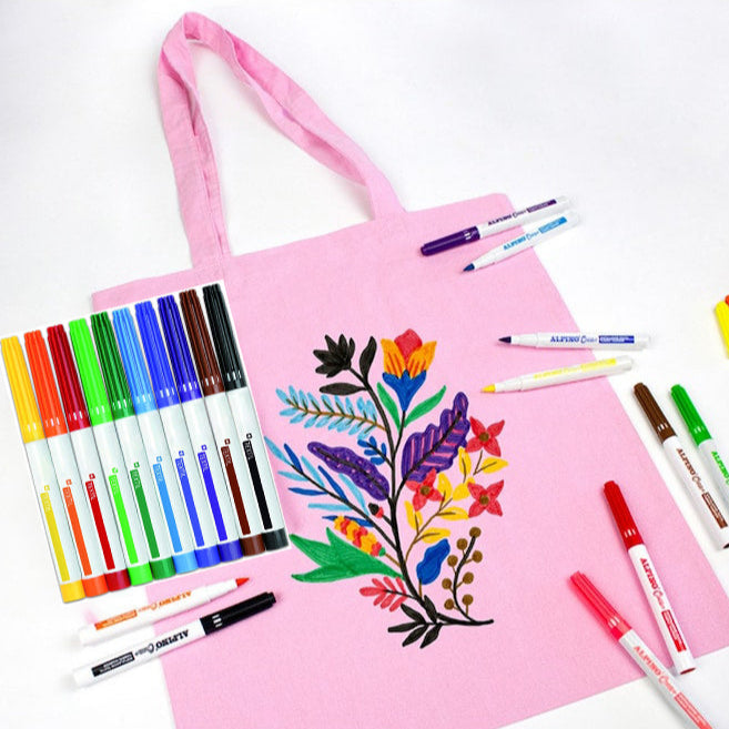 Set carioci de pictat imbracamintea si incaltamintea, Zola, 10 culori diferite, rezistente la spalare, 14.5 cm Set carioci de pictat imbracamintea si incaltamintea, Zola, 10 culori diferite, rezistente la spalare, 14.5 cm